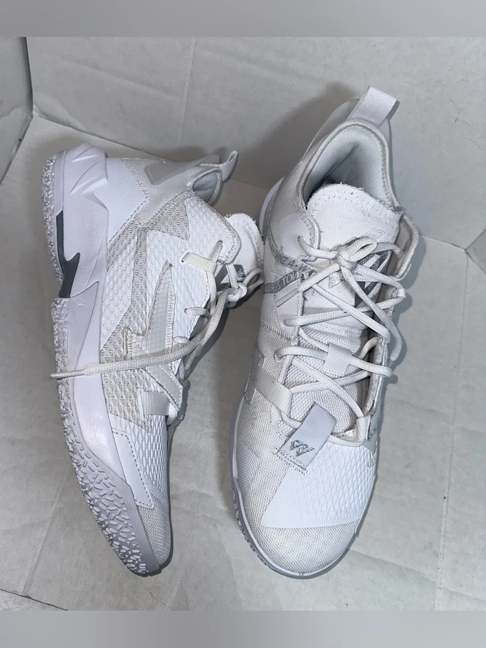 Nike Air Jordan Why Not Zer0.4 Mens Size 14 White Metallic Silver CQ4230 101
